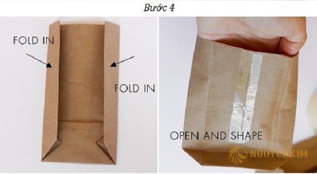 Cách làm túi giấy Kraft handmade bước 4